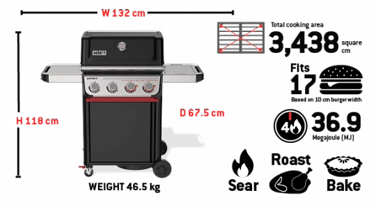 Гриль газовый Weber Spirit E-425, черный